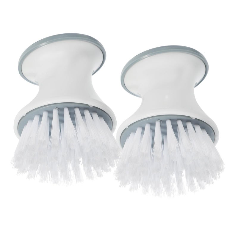2 Pack Kitchen Scrub Brushes with Handle Round Head Oil Resistant Plastic Bristles - Image 2
