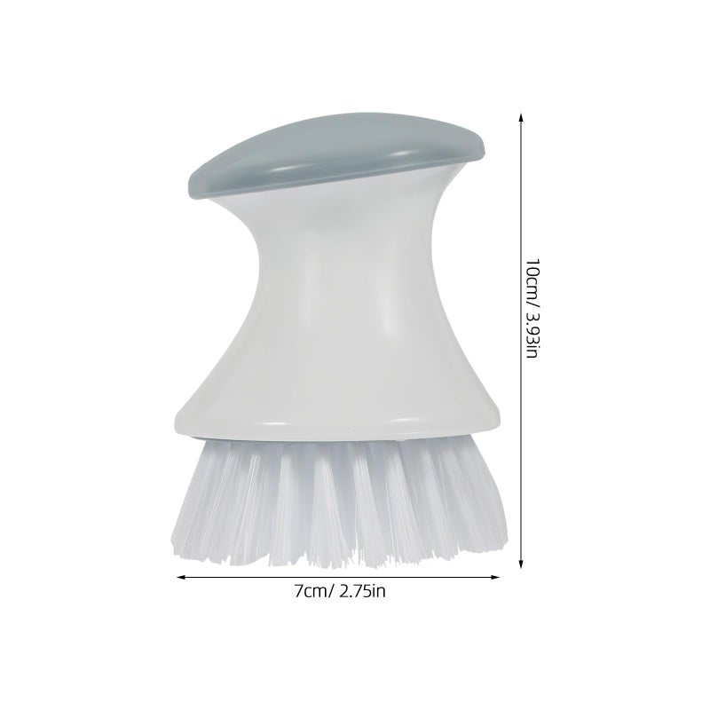 2 Pack Kitchen Scrub Brushes with Handle Round Head Oil Resistant Plastic Bristles - Image 3