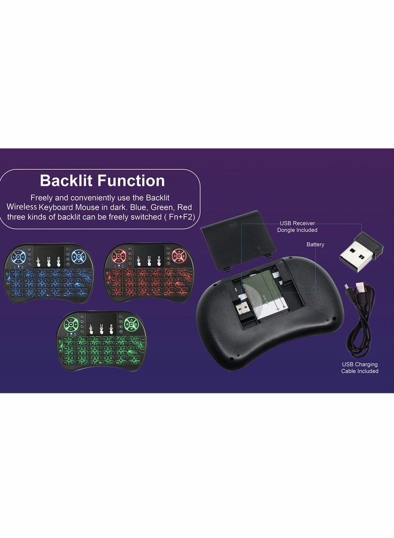 Excefore Wireless Mini Keyboard Remote Control Touchpad Mouse Combo Controller with RGB Backlit for Smart TV Android TV Box PC IPTTV 2.4GHz - Image 4