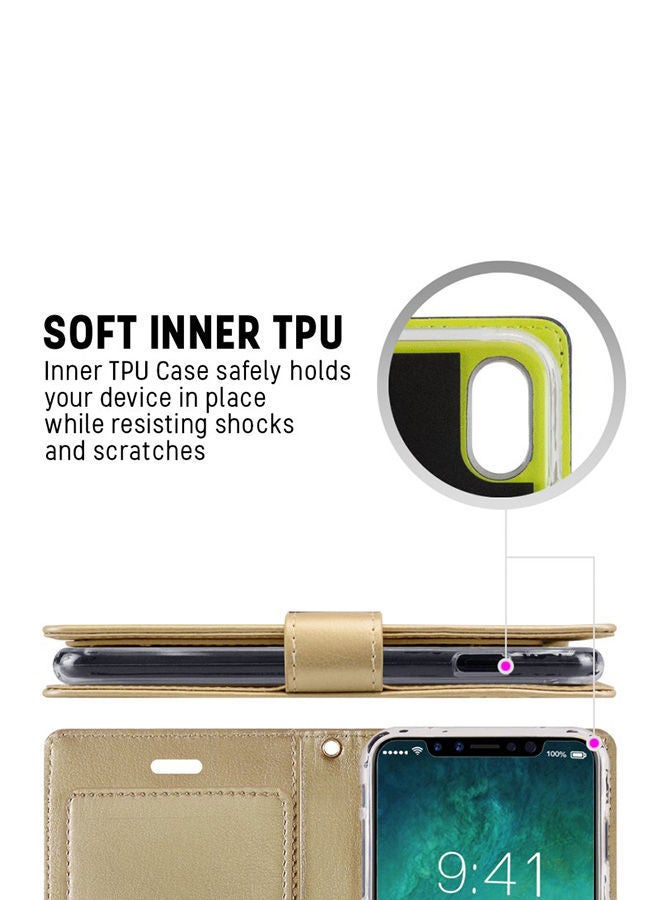 NIBEMINENT Leather Protective Case Cover For iPhone 11 Pro Gold - Image 5