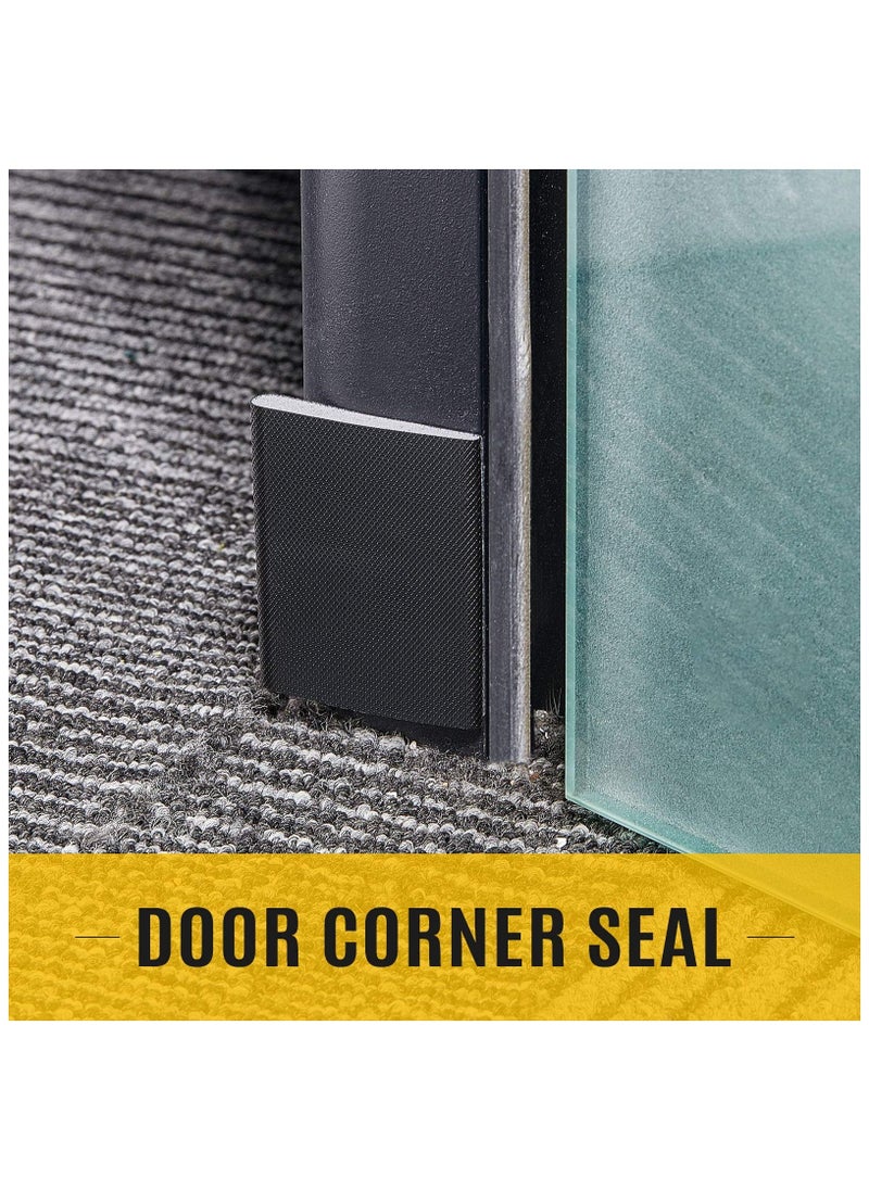 Door Corner Seal, Weatherstripping Exterior Door Frame Seal, Door Frame Seal Wedge Draft Stopper, Draft Stopper Adhesive Corner Seal Pads, for Weather Stripping and Draft Protection (Black,16 Pieces)  - Image 4