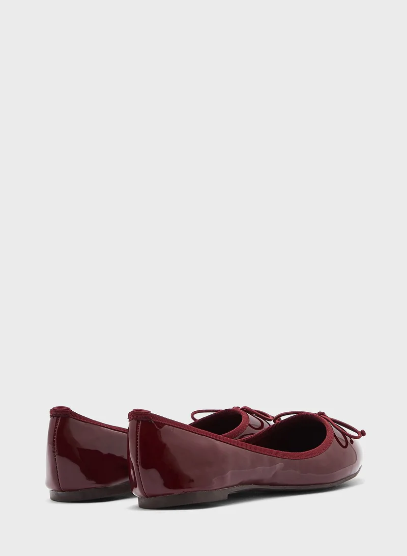 Ginger Patent Bow Ballet Flat Shoe