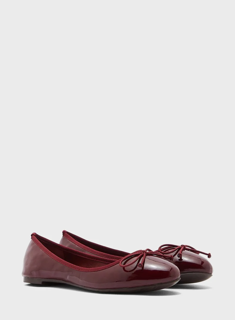 Ginger Patent Bow Ballet Flat Shoe
