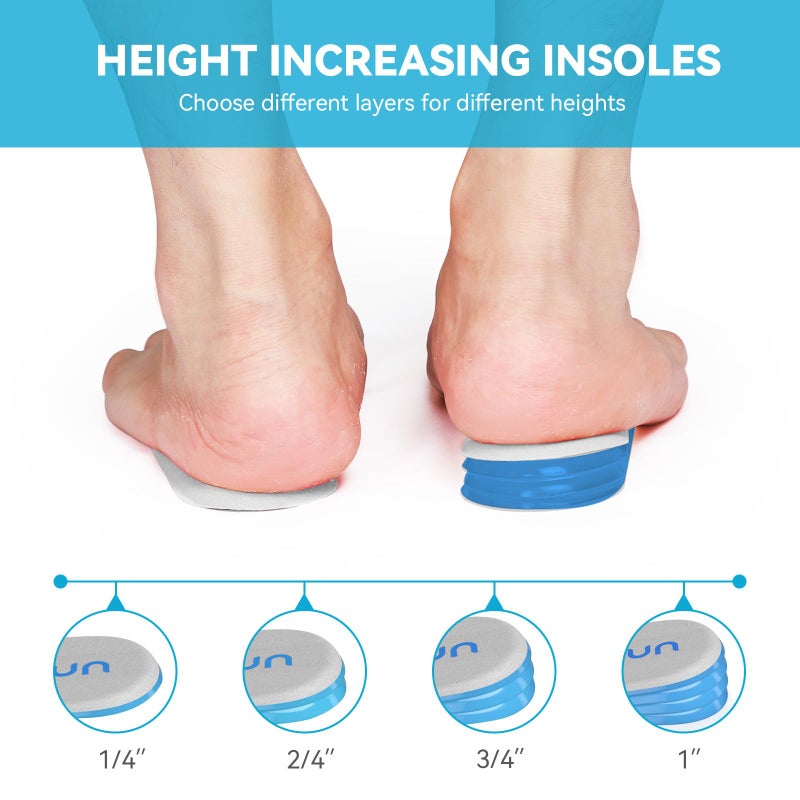Sumifun Heel Lift Inserts for Women Shoes - Sumifun 4 Layers Adjustable Orthopedic Shoe Lifts for Uneven Legs - Gel Heel Inserts for Leg Length Discrepancy (Size L Blue) - Image 2