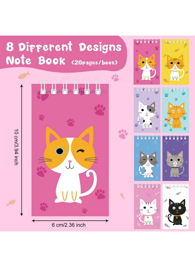 Nezyo 24 Pcs Cat Animal Mini Notepad Cute Cat Small Spiral Pocket Notebook Pet Cat Memo Spiral Tiny Notebooks For Cat Party Favors Kids Birthday Party Classroom School Goodie Bags Stuffers(Cartoon Style) - Image 3