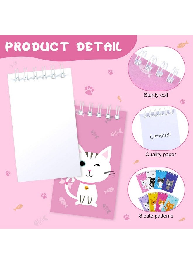 Nezyo 24 Pcs Cat Animal Mini Notepad Cute Cat Small Spiral Pocket Notebook Pet Cat Memo Spiral Tiny Notebooks For Cat Party Favors Kids Birthday Party Classroom School Goodie Bags Stuffers(Cartoon Style) - Image 4