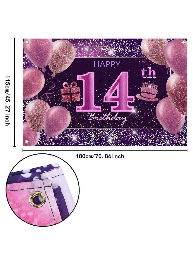 IMISI 14Th Birthday Decorations For Girls Happy Birthday Banner Pink Decorations For A Party Birthday Backdrop For Women - Image 3
