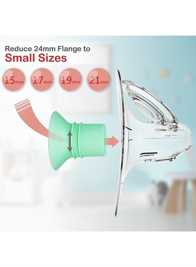 Nenesupply 1st Generation 21mm Flange Insert Compatible with Elvie Flange Pump Parts Elvie Stride Flange Medela Momcozy Spectra Flange Willow Reduce 24mm to 21mm Use as Elvie Inserts Medela Insert - Image 2