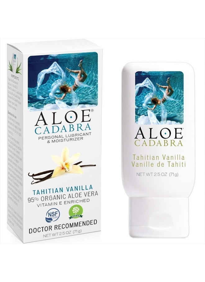 Aloe Cadabra Natural Water Based Personal Lube, Organic Lubricant for Her, Him & Couples, 2.5 oz Vanilla Flavored, 2.5 Ounce (Pack of 1)  - Image 1