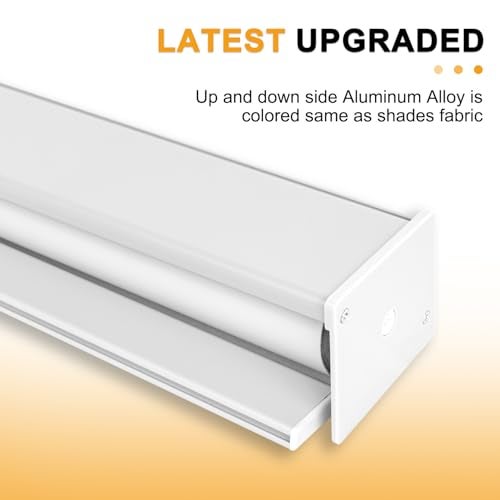 Hidpriva Cordless Blackout Roller Shades for Windows & Doors, Free-Stop Shades with Valance, UV Protection, Thermal Insulated Window Blinds for Home, Bedroom, Office, White, 20" W x 72" H - Image 5