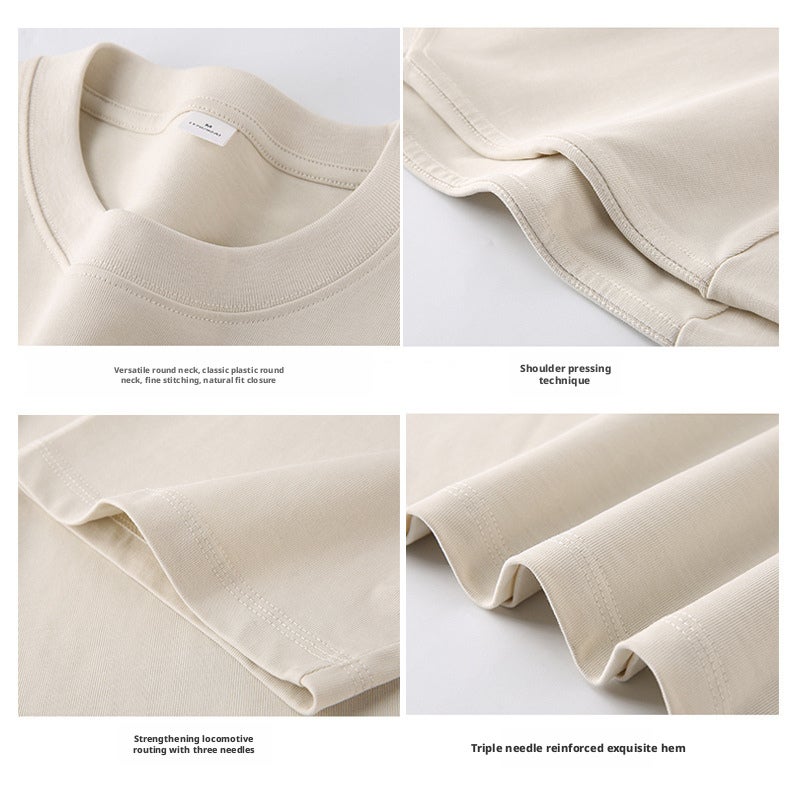 260g Heavyweight Cotton Short Sleeve T-Shirt for Men - Image 3