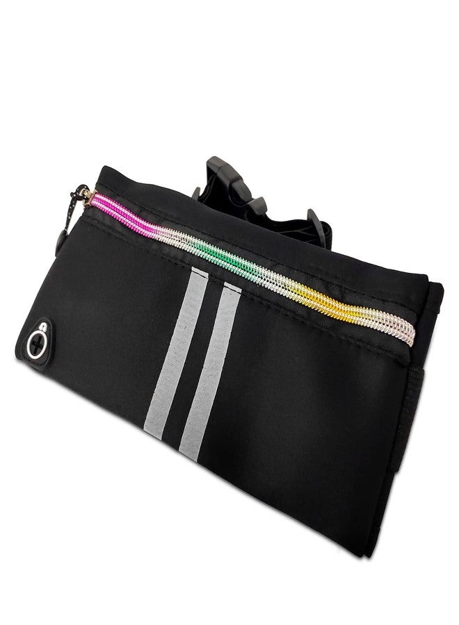 GETTOONE Running Phone Holder Waist Pack Bag Reflective Runners Belt Jogging Pocket Belt Compatible with iPhone for Hiking Cycling Workout (Black) - Image 4