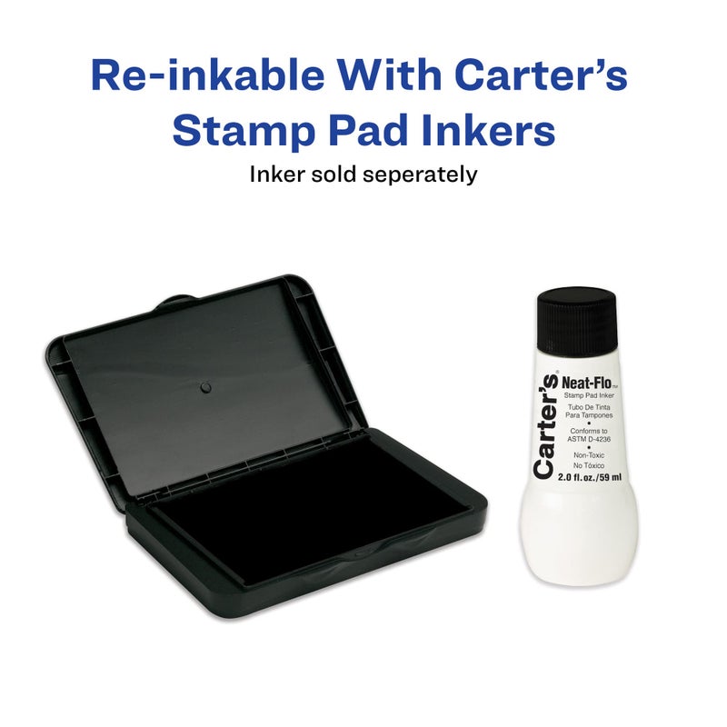carter's Avery Carter's Micropore Stamp Pad 21281, Black Ink, 2-3/4" x 4-1/4" - Image 4