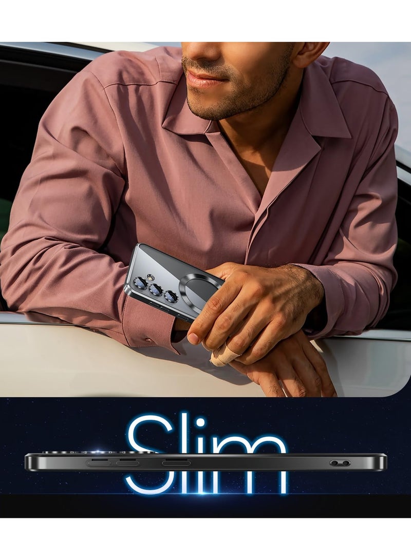 ELTRAZONE Magnetic Titanium Color for Samsung Galaxy S24 Case with Full Camera Protection [No.1 Strong N56 Magnets] [Military Grade Drop Protection] for Magsafe Women Girls Phone Case -Black - Image 5