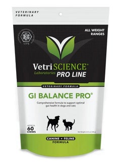 VetriScience Laboratories Gi Balance Pro  Gut & Immune Health Support Supplement For Cats & Dogs  Probiotic Pet Supplement Aids Digestive Comfort  Gastrointestinal Support Formula For Cats & Dogs  60 Chews  - Image 1