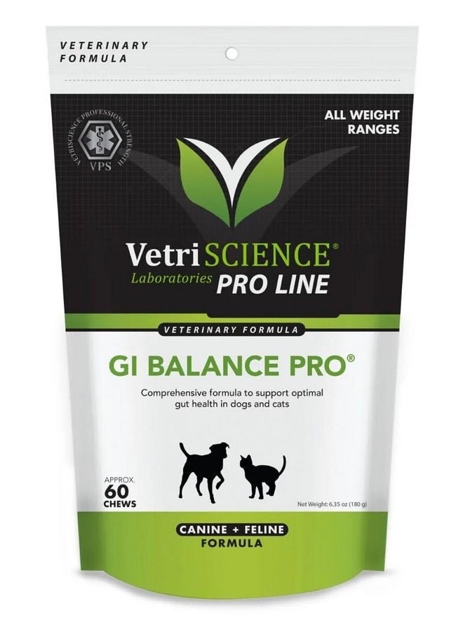 VetriScience Laboratories - Gi Balance Pro  Gut & Immune Health Support Supplement For Cats & Dogs  Probiotic Pet Supplement Aids Digestive Comfort  Gastrointestinal Support Formula For Cats & Dogs  60 Chews - Image 1