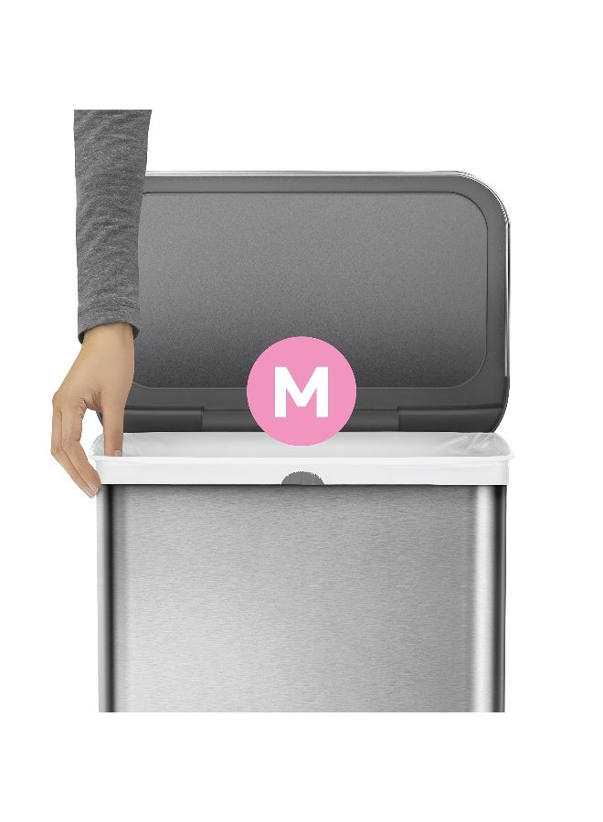سيمبل هيومان عدد 100 رمز Simplehuman Code M، بطانات أصلية مخصصة، أكياس قمامة برباط في عبوات موزع، 45 لتر / 11.9 جالون، أبيض - Image 4