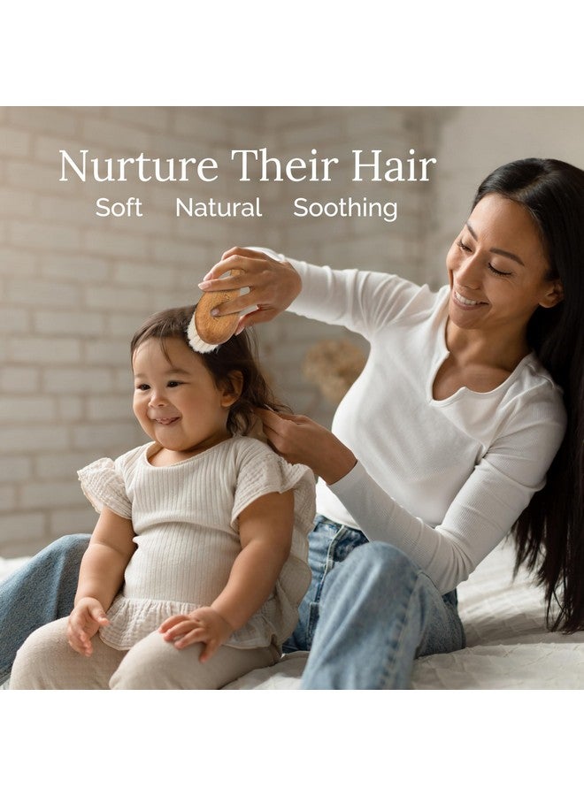 Natemia Baby Hair Brush And Comb Set For Newborns - Wooden Baby Hair Brush And Comb Set - Soft Bristle Hair Brush As Baby Registry Gift Set - Toddler Cradle Cap Brush - Baby Comb & Baby Brush Wooden - Image 2