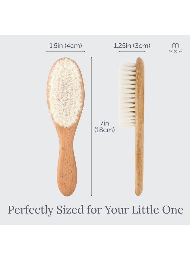 Natemia Baby Hair Brush And Comb Set For Newborns - Wooden Baby Hair Brush And Comb Set - Soft Bristle Hair Brush As Baby Registry Gift Set - Toddler Cradle Cap Brush - Baby Comb & Baby Brush Wooden - Image 5