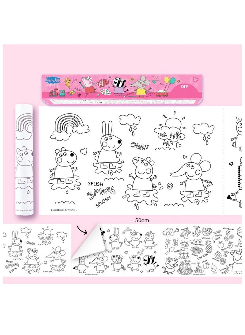 29.7cm*3m cartoon  DIY drawing paper color filling scroll kids DIY wallpaper scroll rolling draw ng graffiti colorful doodling papers for children creative painting  - Image 1