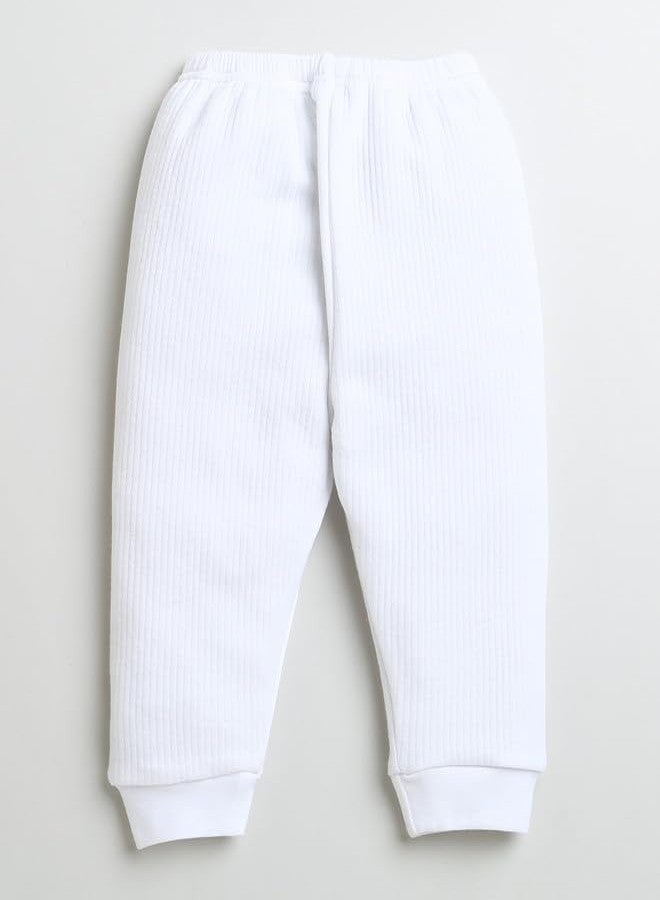 BUMZEE White Boys Full Sleeves Cotton Thermal T-Shirt & Jogger Set Age - 4-5 Years (Peb9635H-wht) - Image 5