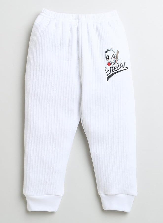 BUMZEE White Boys Full Sleeves Cotton Thermal T-Shirt & Jogger Set Age - 4-5 Years (Peb9635H-wht) - Image 4