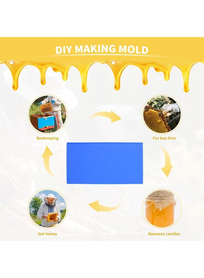 Topyond Beeswax Press Sheet Molds 2Pcs Silicone Material DIY Molds Soft Press Sheet Mould Tools Beeswax Embosser Machine for Beekeeping - Image 2
