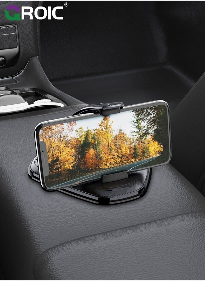 GROIC - Cell Phone Holder for Car, Upgraded Phone Mount for Dashboard, Horizontal & Vertical Viewing Friendly Phone Car Mount, Compatible with iPhone Samsung Android Smartphones GPS Devices - Image 1