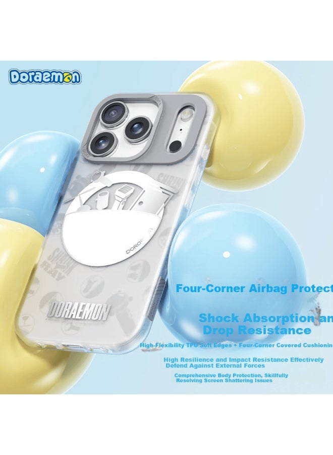 Rock Doraemon Compatible With Apple Iphone 17 Pro Max Case Magnetic Airbag Stand Full Coverage Shockproof Non-slip Skin-friendly Cute Multi-function Pocket - Image 3