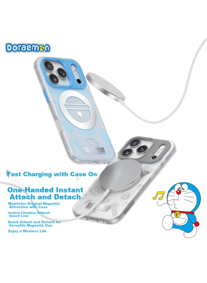 Rock Doraemon Compatible With Apple Iphone 17 Pro Max Case Magnetic Airbag Stand Full Coverage Shockproof Non-slip Skin-friendly Cute Multi-function Pocket - Image 2