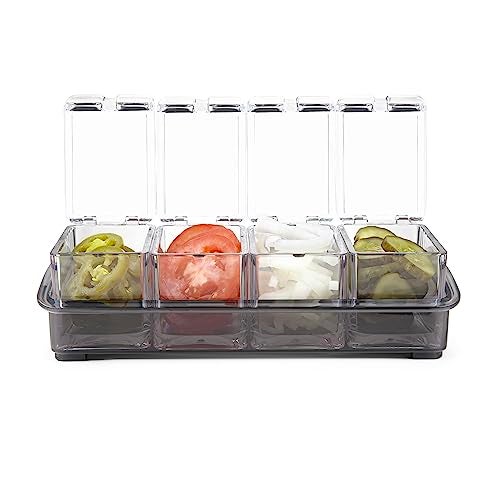 Final Touch 5 Piece Garnish Bar Caddy - Keep Ingredients Organized and Sanitary - 4 Removable Containers with Lids - BPA-Free Acrylic (FTA2000) - Image 4