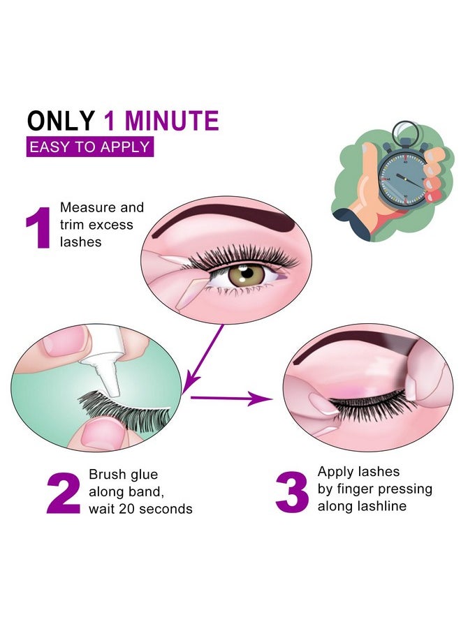 Miss Kiss - Miss Kiss 1 Pair Lashes with Color Pink and Rhinestone Glitter Silver Fairy False Eyelash Sparkly Manga Diamond Lashes Dramatic Unique Design Fake Eye Lash 18 MM - Image 1