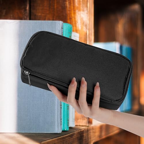 Wangzhong mountain Large Capacity Pencil Case, 2 Compartment Pencil Pouch for Boys, Oxford Cloth Pen Bag for Teens|Girls, Back to School Supplies (Black) - Image 2