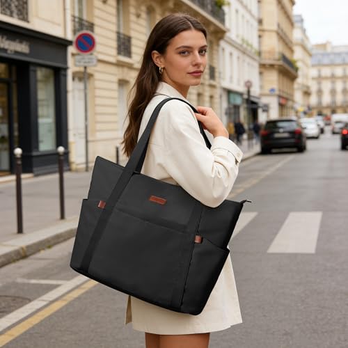 DIXEIGHT Tote Bag with Zipper Hobo Handbags Large Capacity Waterproof Multi-Pockets Shoulder Bag for Women Travel Gym Work - Image 2