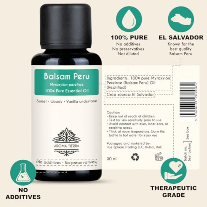 Balsam Peru Essential Oil - 100% Pure and Natural - Sweet, Warm and Vanilla-like - For Wellness, Diffuser, Aromatherapy, Skin and Perfumery - Image 2