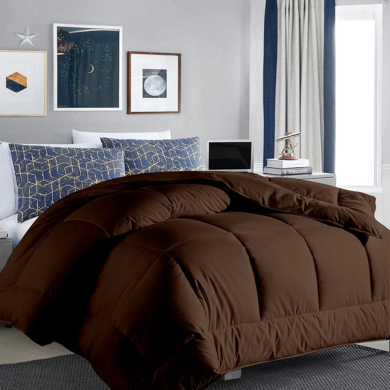 Razzai 300 GSM Single Bed Comforter for Winter (60" x 90" Inches/152cm x 228cm) - Single Bed Comforters|Chocolate Brown - Image 2