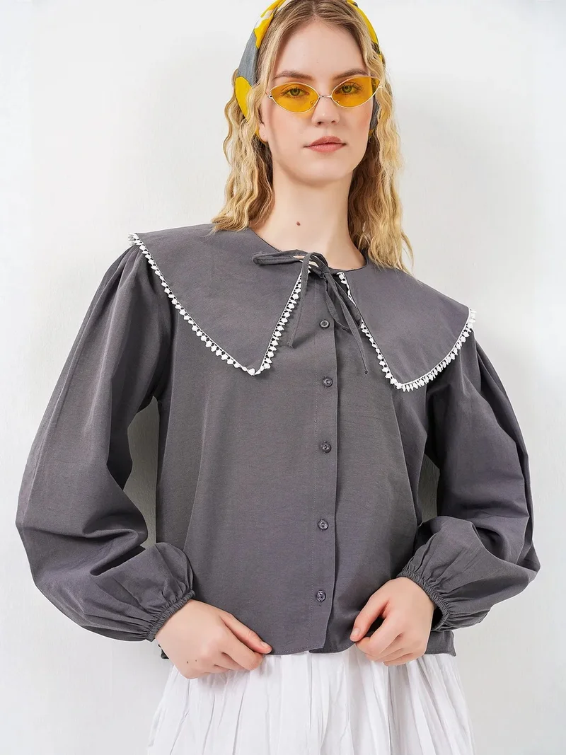 بيغ دارت BDART Poplin Baby Collar Shirt with Bow