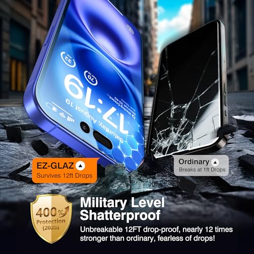 EZ-GLAZ- 4 Pack for iPhone 16 Privacy Screen Protector [6.1"] With 2 Pack Camera Lens Protector, 9H+ Hardness 12FT Military Grade Shatterproof Scratch Resistant Durable Tempered Glass Film with Flawless Fit Kit - Image 4