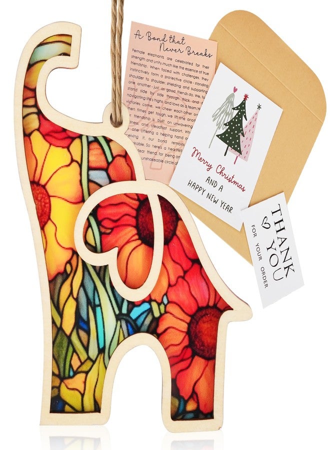 Manoai 6 Pcs Friendship Elephant Ornament with Story Card, Elephant Gifts for Women Sisterhood Ornament, Friendship Gifts for Women, Birthday Presents for Best Friends Sisters Special Bond Decor, Suncatcher - Image 2