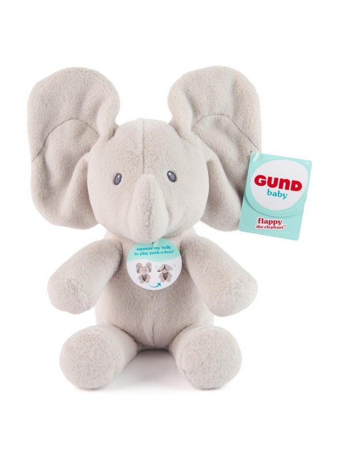 GUND دبدوب غند بيبي بيك-أ-بو فلابي فيل، لعبة محشوة على شكل فيل، لعبة للأطفال من عمر 0 وما فوق، رمادي، 7" (لا تحتاج إلى بطاريات) - Image 1