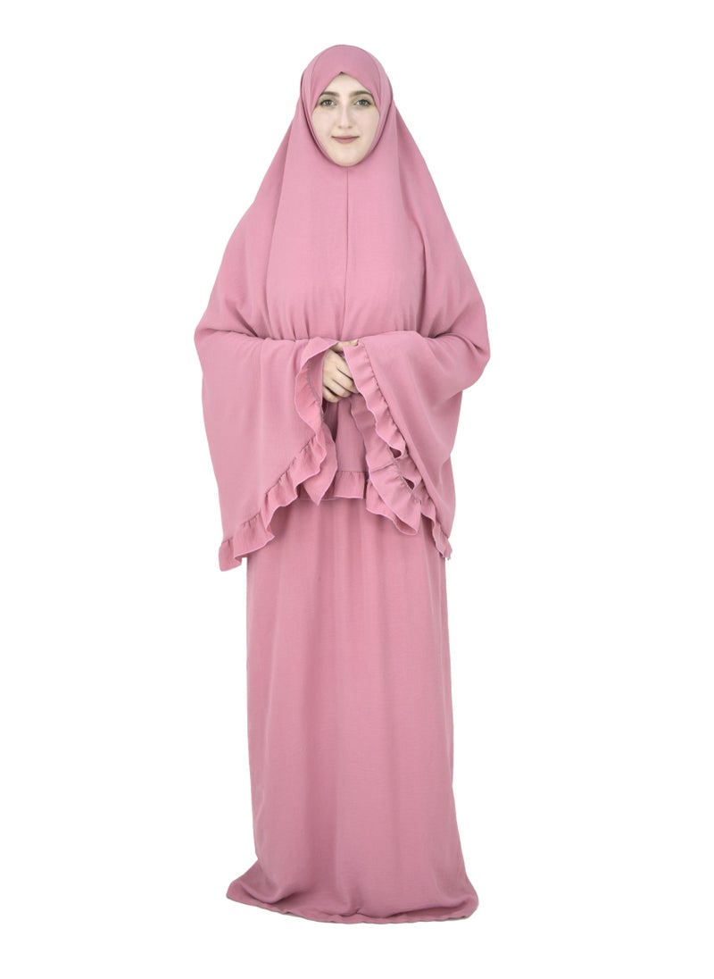 DAMAS COLLECTION - Two Piece Islamic prayer dress for girls kids and women -Prayer Clothes for girls and Muslim Women-Prayer Abaya For women and girls kids- Umrah essentials for women -Prayer dress women - Image 1