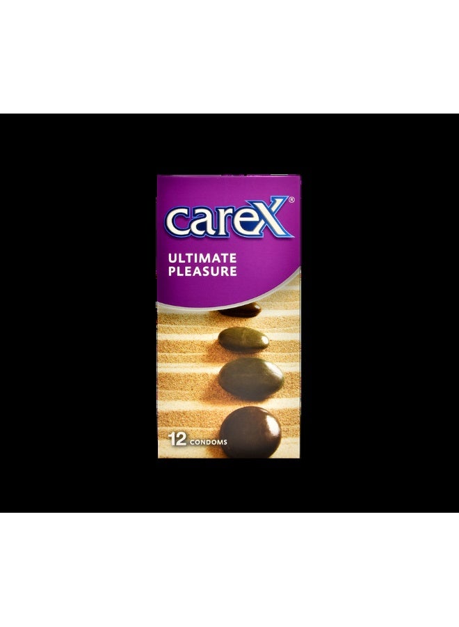 careX Ultimate Pleasure Condoms | Contoured | Ribbed and Dotted | 12 Count - Image 1