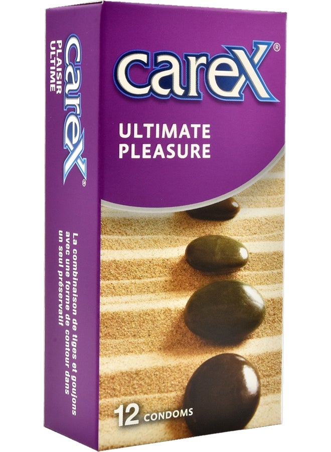 careX Ultimate Pleasure Condoms | Contoured | Ribbed and Dotted | 12 Count - Image 2