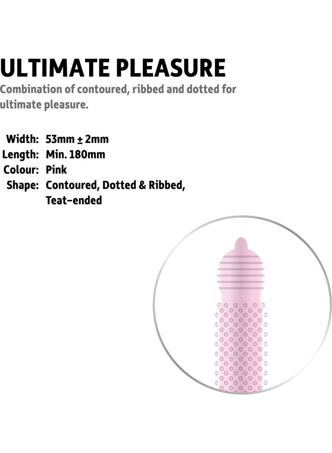 careX Ultimate Pleasure Condoms | Contoured | Ribbed and Dotted | 12 Count - Image 4