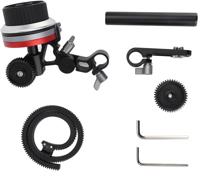 Zunate Follow Focus for DSLR and Mirrorless Cameras, Aluminum Alloy Puller with Handwheel, Lens Gear, 15mm Rod Clamp, and Adjustable Tilt Angle for Video - Image 3