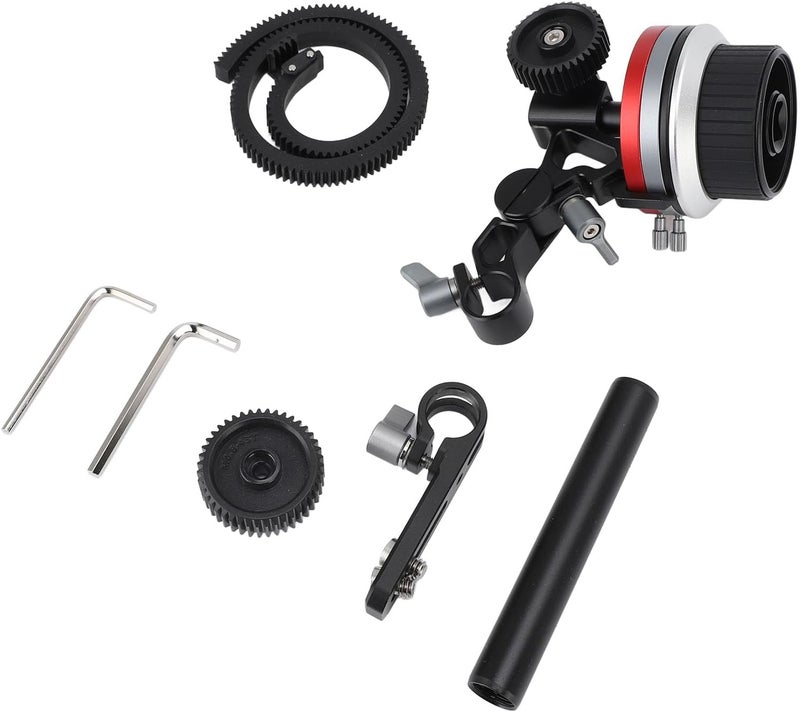 Zunate Follow Focus for DSLR and Mirrorless Cameras, Aluminum Alloy Puller with Handwheel, Lens Gear, 15mm Rod Clamp, and Adjustable Tilt Angle for Video - Image 2