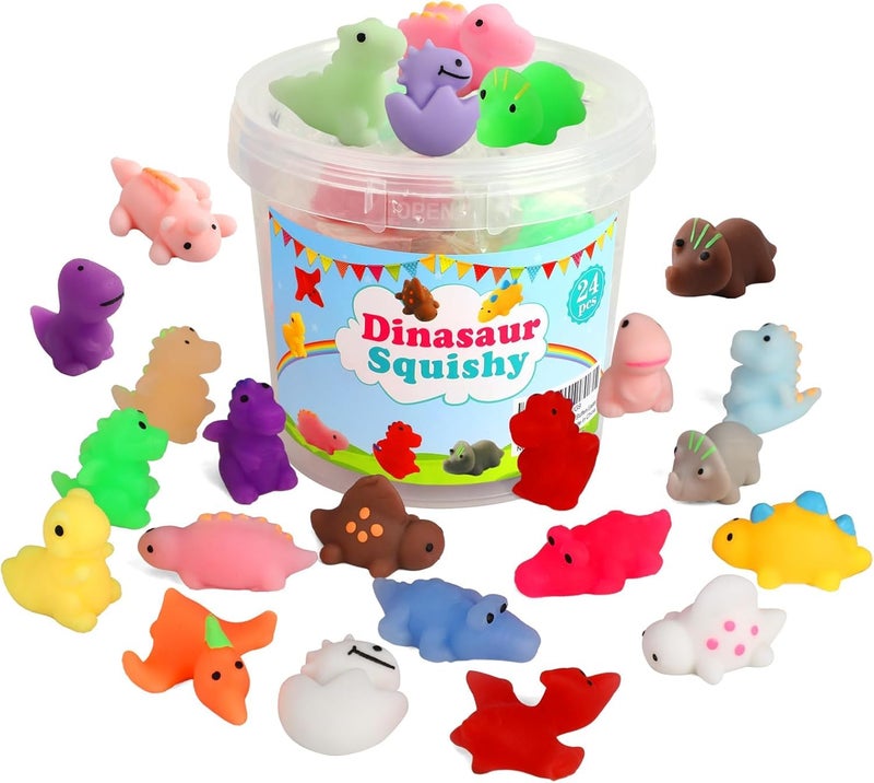ANAB GI Mochi Squishy Toys, 5 pcs Fruit Squishy Party Favors for Kids Classroom Prize Stress Relief Squishies Bulk Gift for Birthday Pinata Goodie Bag Filler Christmas (Dinosaur) - Image 1