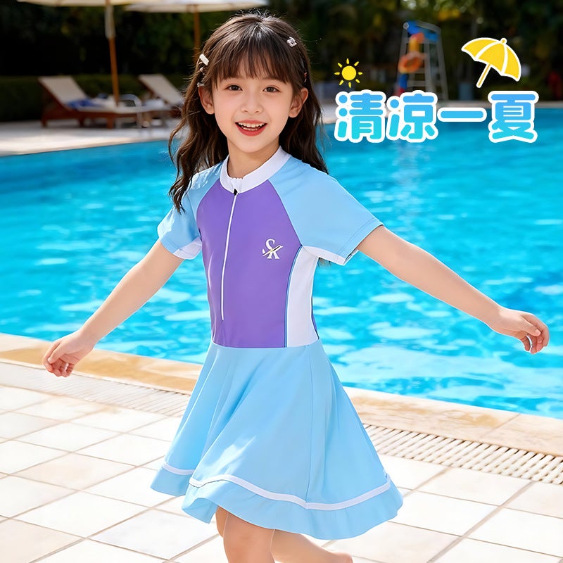 Princess-Style One-Piece Swimsuit Dress, Sweet and Versatile, Quick-Drying Fabric, Skin-Friendly and Soft, Sun-Protective Short Skirt Swimsuit for Beach Play - Image 4