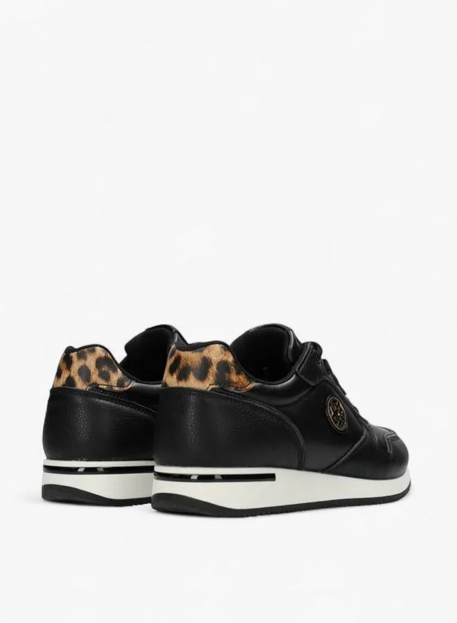 MEXX GOLD Panelled Lace-Up Sneakers With Metallic Accent for Women | Best Price UAE