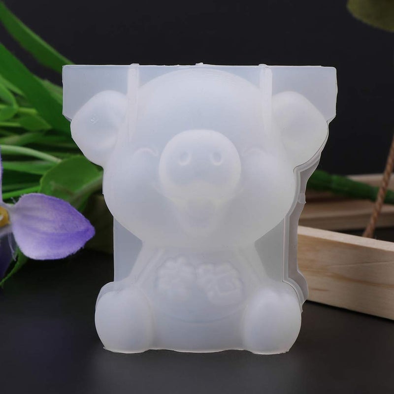 EINCORN Cute 3D Pig Silicone Mold Epoxy Resin Jewelry Making Cake Decoration Handmade Lucky Crystal Mould Art Crafts 7365cm Clear - Image 3